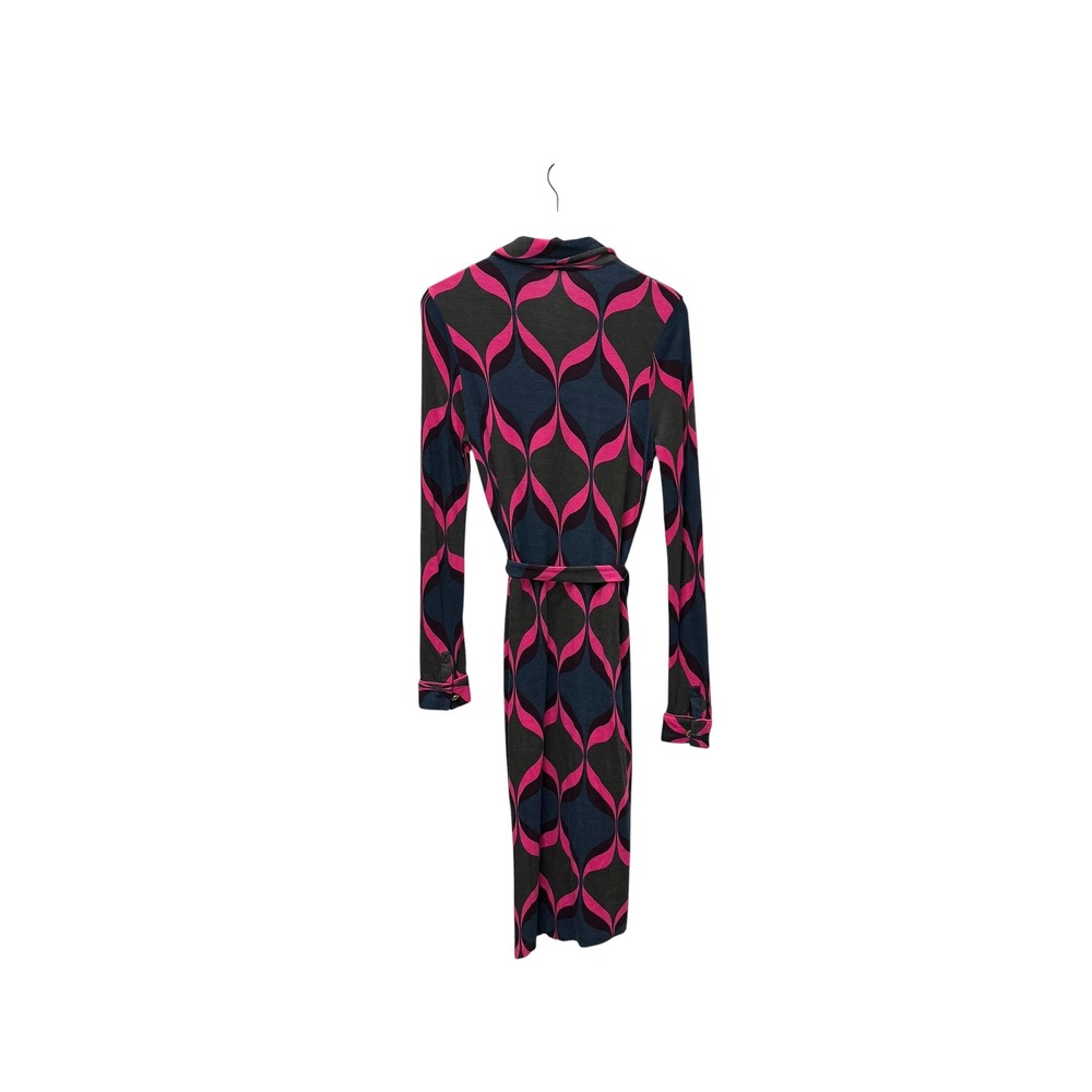 Boden Womens Pink Navy Blue Geometric Ogee Viscose Shirt Dress WH523 US 8L - Picture 7 of 8